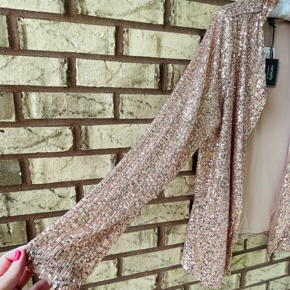 Rose Gold Sequin Smoking Jacket - Picture 4 of 7